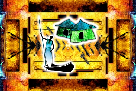 African ethnic retro vintage illustrationの写真素材