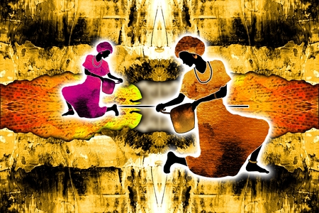 African ethnic retro vintage illustrationの写真素材