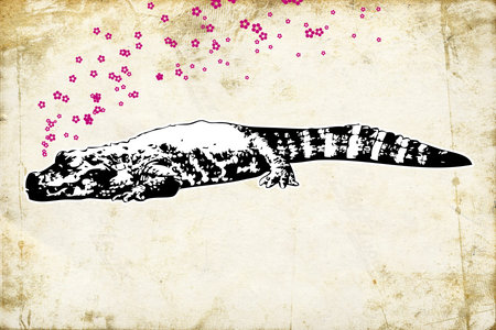 Animal wild vintage retro illustrationの写真素材