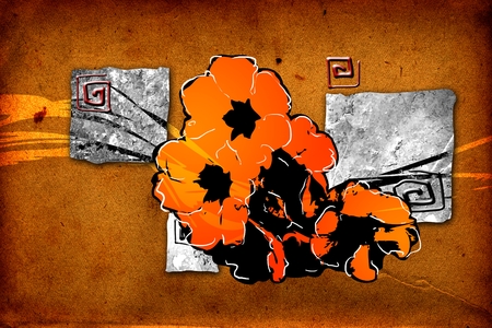 abstraction flower art illustrationの写真素材