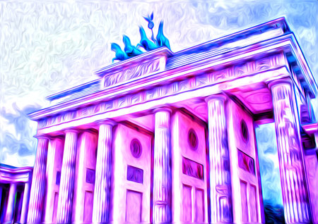 Berlin oil art illustrationの写真素材