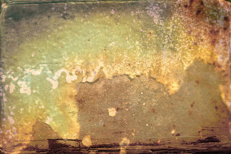 Grungy brushed yellow metal brass plateの写真素材