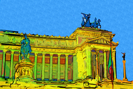 Rome Italy art illustrationの写真素材