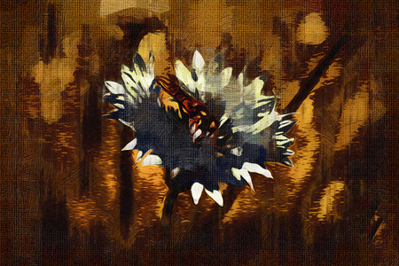 Vintage background with art illustration flowerの写真素材