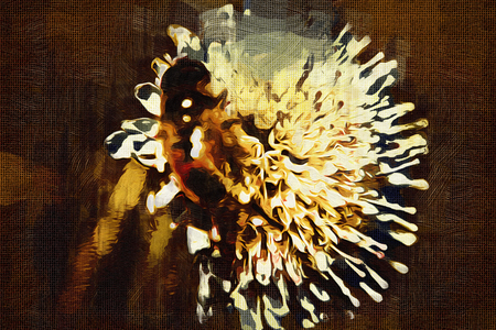 Vintage background with art illustration flowerの写真素材