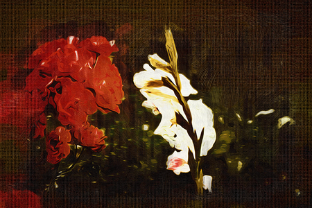 Vintage background with art illustration flowerの写真素材