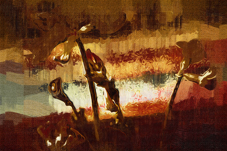 Vintage background with art illustration flowerの写真素材