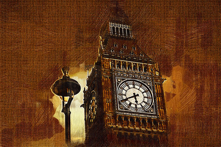 London oil art illustration