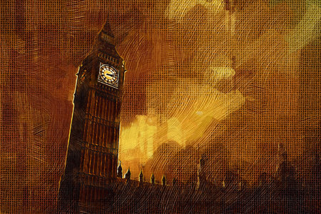 London oil art illustration