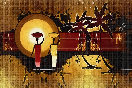 African ethnic retro vintage illustrationの写真素材