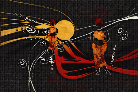 African ethnic retro vintage illustrationの写真素材