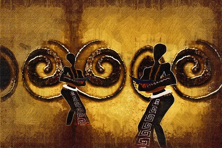 African ethnic retro vintage illustrationの写真素材