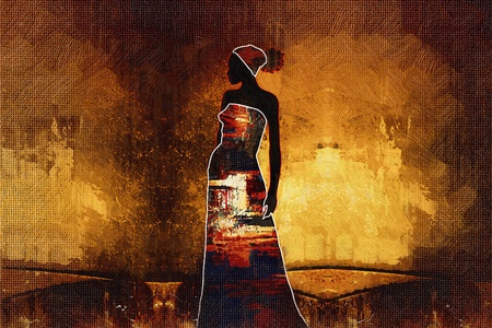 African ethnic retro vintage illustrationの写真素材