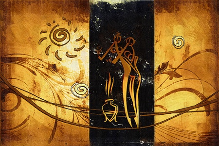 African ethnic retro vintage illustrationの写真素材