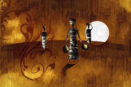 African ethnic retro vintage illustrationの写真素材