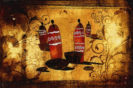 African ethnic retro vintage illustrationの写真素材