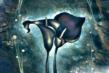 abstraction flower art illustrationの写真素材