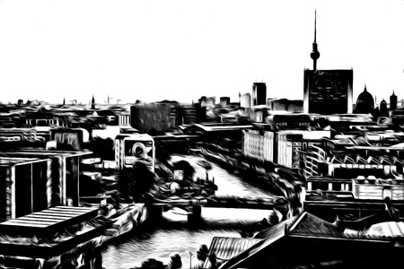 Berlin art design illustrationの写真素材