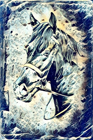 Freehand illustration horse paintingの写真素材