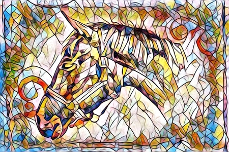 Freehand illustration horse paintingの写真素材