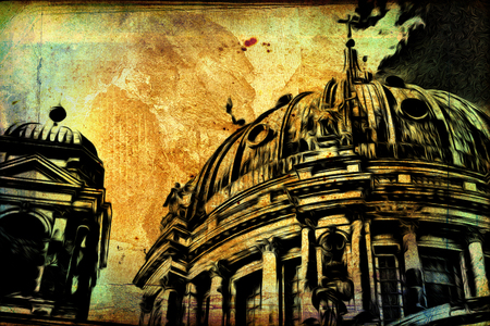 Berlin art vintage illustrationの写真素材