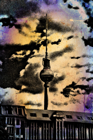 Berlin art vintage illustrationの写真素材