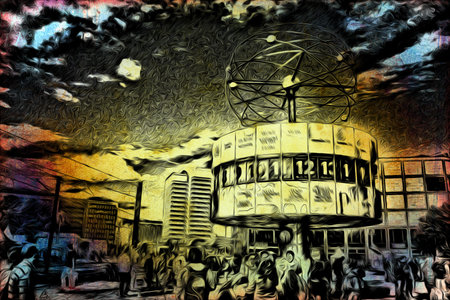 Berlin art vintage illustrationの写真素材