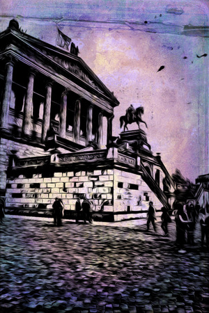 Berlin art vintage illustrationの写真素材