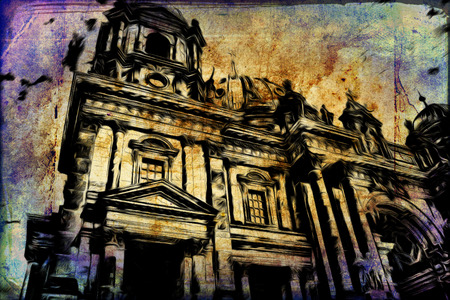 Berlin art vintage illustrationの写真素材