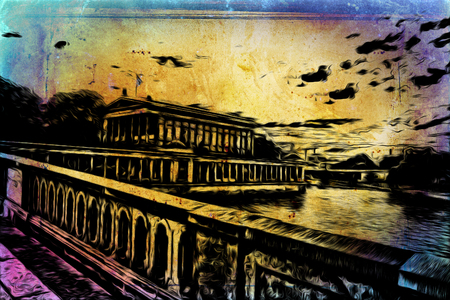 Berlin art vintage illustrationの写真素材