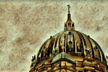 Berlin art vintage illustrationの写真素材