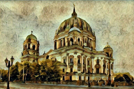 Berlin art vintage illustrationの写真素材