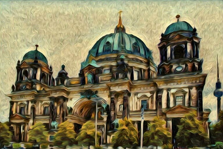 Berlin art vintage illustrationの写真素材