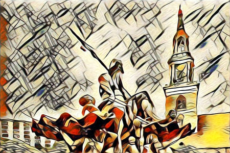 Berlin art vintage illustrationの写真素材