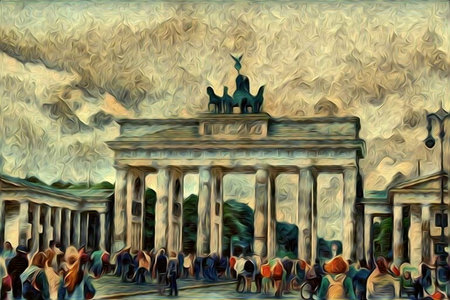 Berlin art vintage illustrationの写真素材