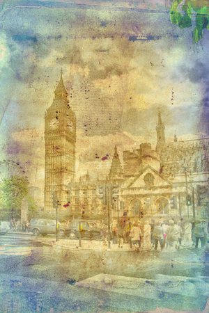London art texture illustrationの写真素材
