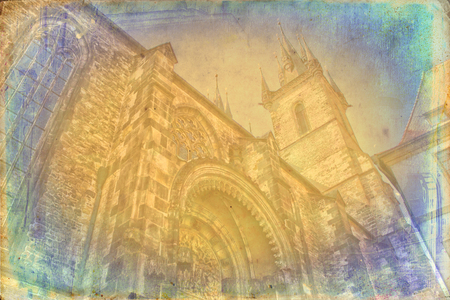 Prague art texture illustrationの写真素材