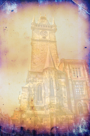 Prague art texture illustrationの写真素材
