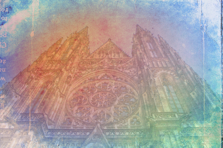 Prague art texture illustrationの写真素材