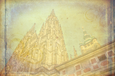 Prague art texture illustrationの写真素材