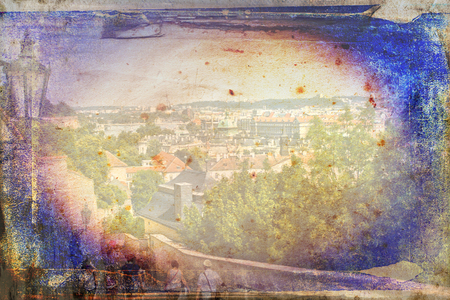 Prague art texture illustrationの写真素材