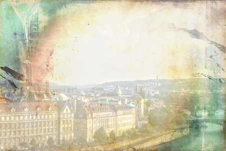 Prague art texture illustrationの写真素材