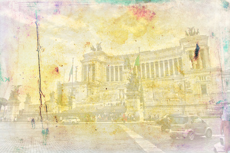 Rome Italy art illustration textureの写真素材