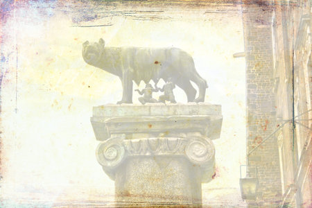 Rome Italy art illustration textureの写真素材