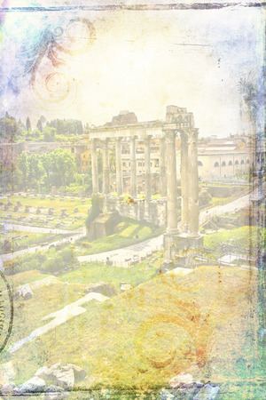 Rome Italy art illustration textureの写真素材
