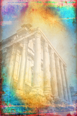 Rome Italy art illustration textureの写真素材
