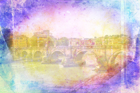 Rome Italy art illustration textureの写真素材