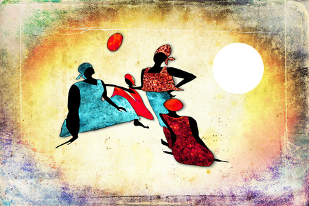 African ethnic retro vintage illustrationの写真素材