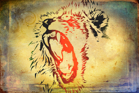 Tiger art illustration colorの写真素材