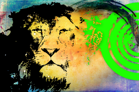 Tiger art illustration colorの写真素材